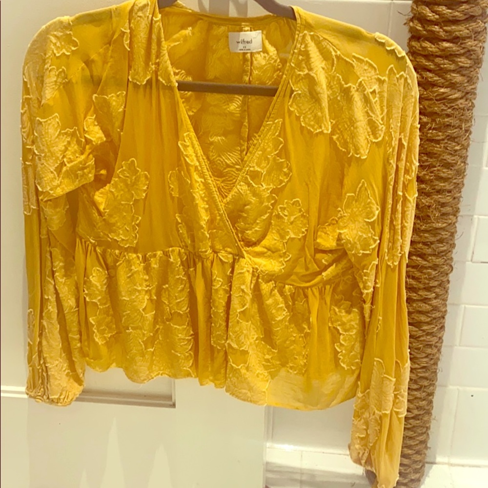 Yellow Wilfred floral blouse size xs